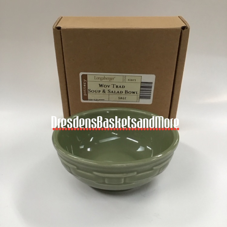 Longaberger Sage Soup/Salad Bowl NIB