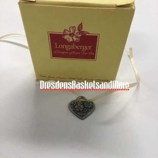 Bouquet Heart Longaberger Pewter Tie On