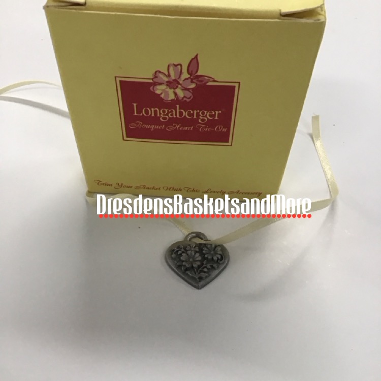 Bouquet Heart Longaberger Pewter Tie On