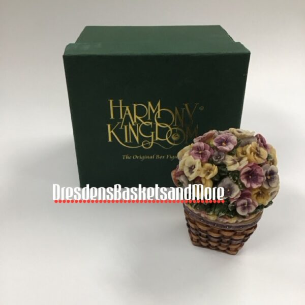 Harmony Kingdom Longaberger Pansy Basket Figurine NIB