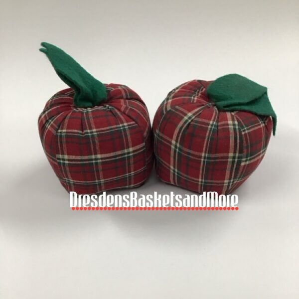 Set of 2 Plaid Tidings Apples