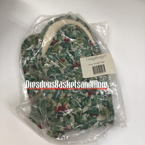 Longaberger American Holly Oven Mitt Set NIP
