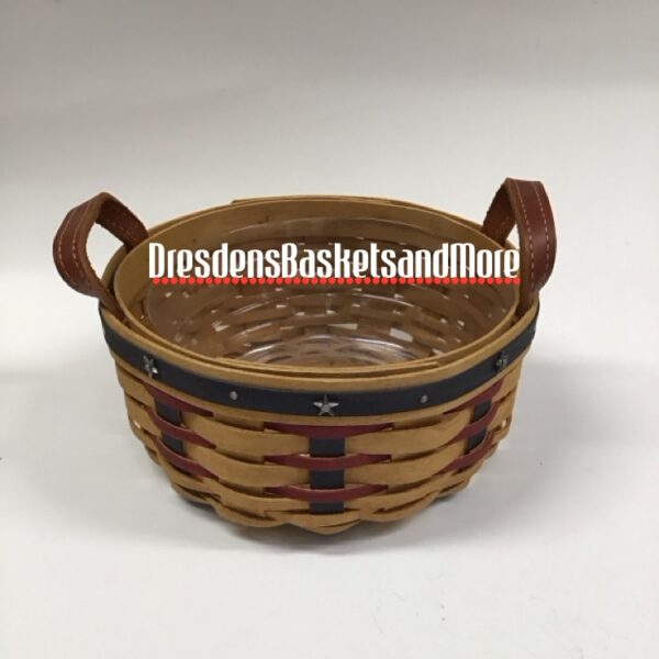 Longaberger 2003 Proudly American Button Basket w/ Protector