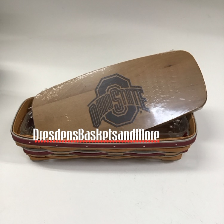 Longaberger 2011 Ohio State Cracker Basket w/ Hard Protector & Woodcrafts Lid