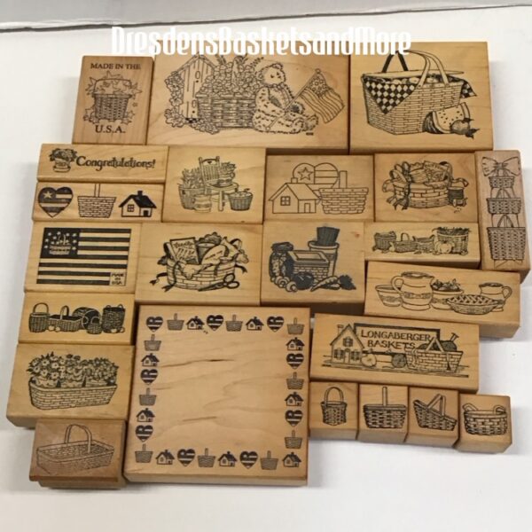 Longaberger Rubber Stamp Set of 23