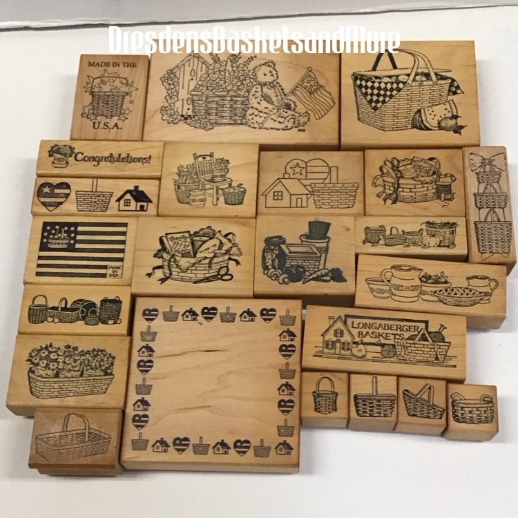 Longaberger Rubber Stamp Set of 23