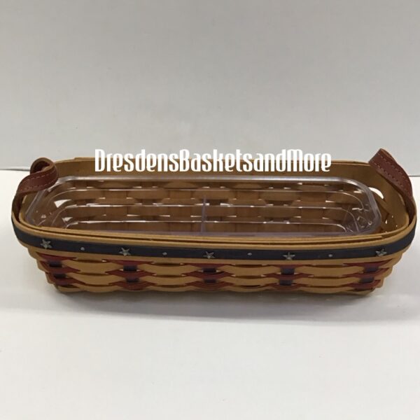 Longaberger 2004 Proudly American Cracker Basket w/ Divided Protector