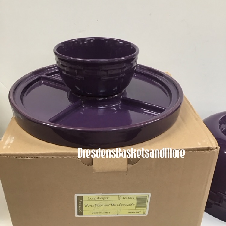 Longaberger Eggplant 8 IN 1 Multi Serving Kit NIB*