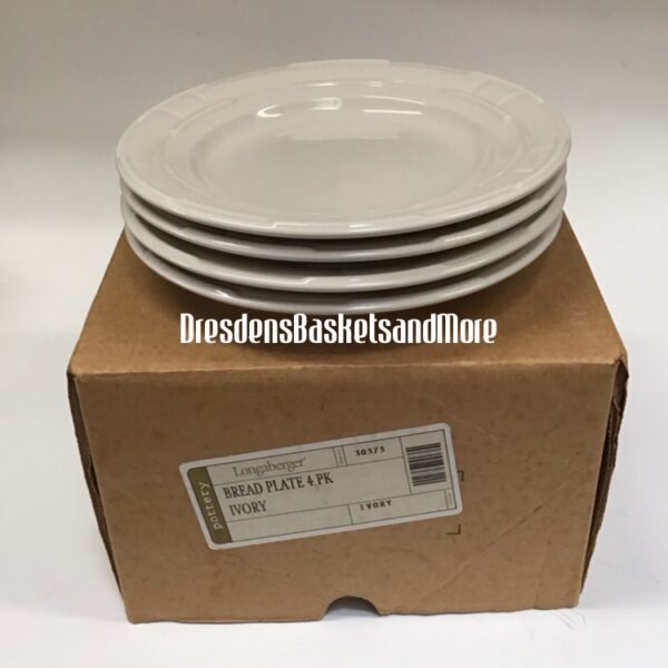 Longaberger Ivory Bread Plates Set of 4*