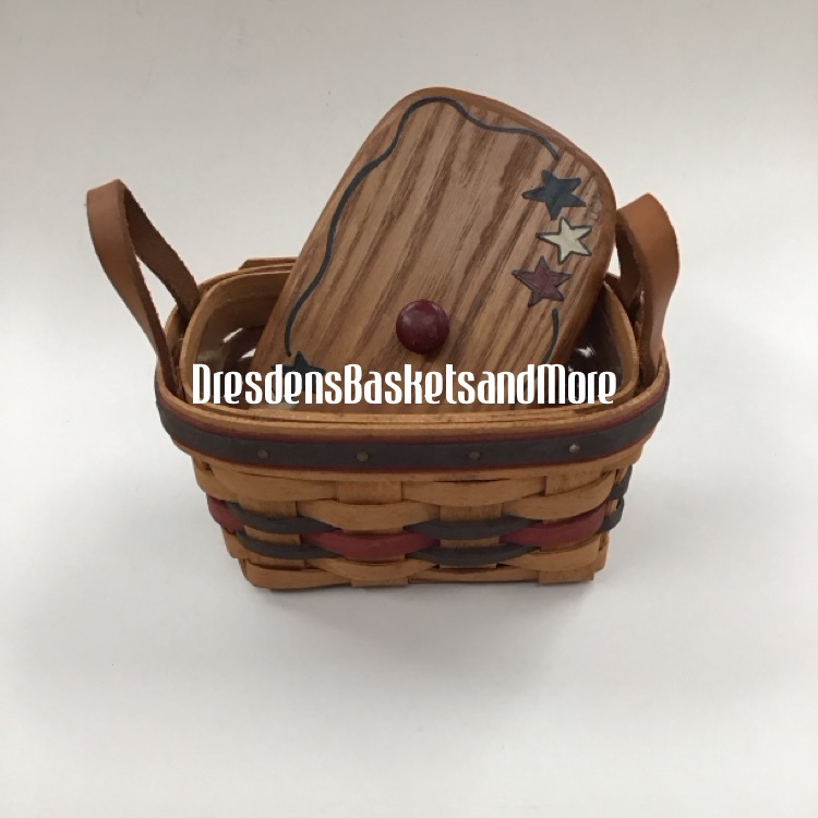 Longaberger 1993 All Star Trio Basket w/ Protector & Lid*