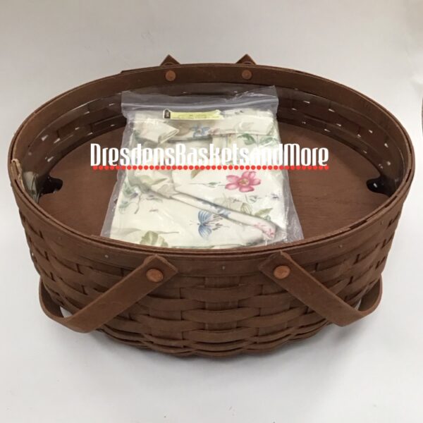 Longaberger 2010 Bakers Rich Brown Basket w/ Riser, Liner & Protector