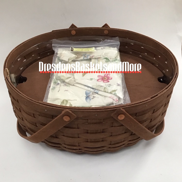 Longaberger 2010 Bakers Rich Brown Basket w/ Riser, Liner & Protector