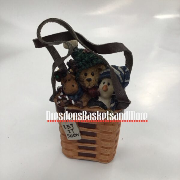 Boyds Winter Friends Basket of Holiday Wishes Longaberger Ornament