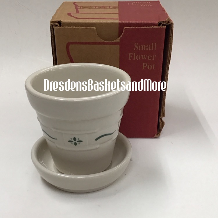 Longaberger Heritage Green Small Flower Pot NIB