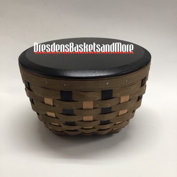 Longaberger 2014 Khaki Check All Things Basket w/ Protector & Lid