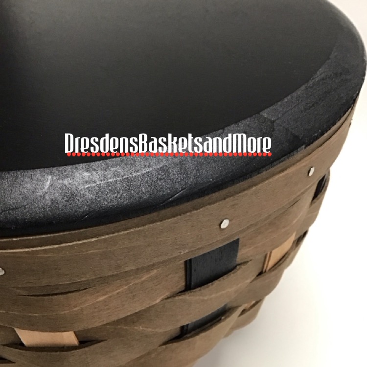 Longaberger 2014 Khaki Check All Things Basket w/ Protector & Lid