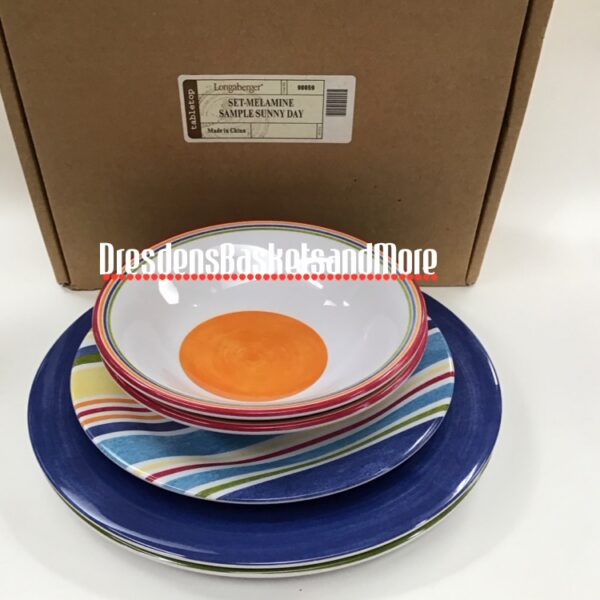 Longaberger Sunny Day Melamine Sample Set NIB