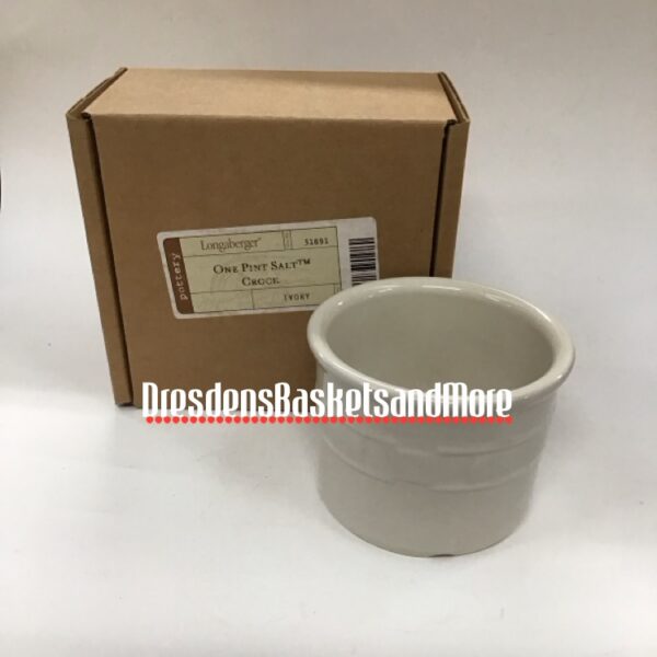 Longaberger Ivory 1 Pint Crock NIB