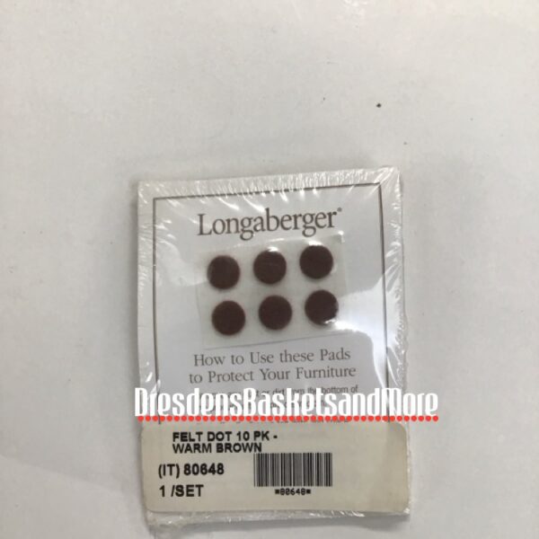 Felt Dot 10 Pack with 6 Dots On Each Warm Brown Longaberger
