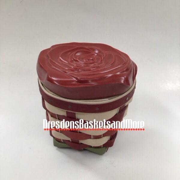Rose Bud 2016 Longaberger Rare Basket with Ceramic Rose Lid