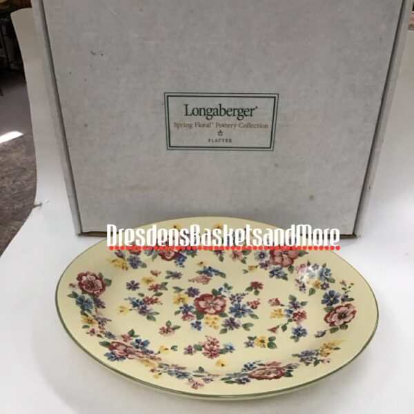 Longaberger Spring Floral Platter NIB