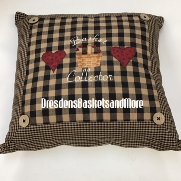 Embroidered "Basket Collector" Throw Pillow