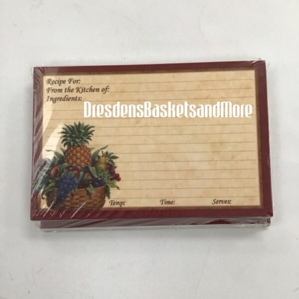 Longaberger Pineapple/Red Border Recipe Card Set 4"x6"