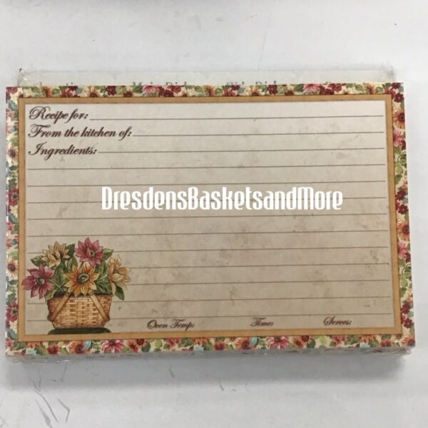 Longaberger Sunflower Recipe Card Set 4"x6"