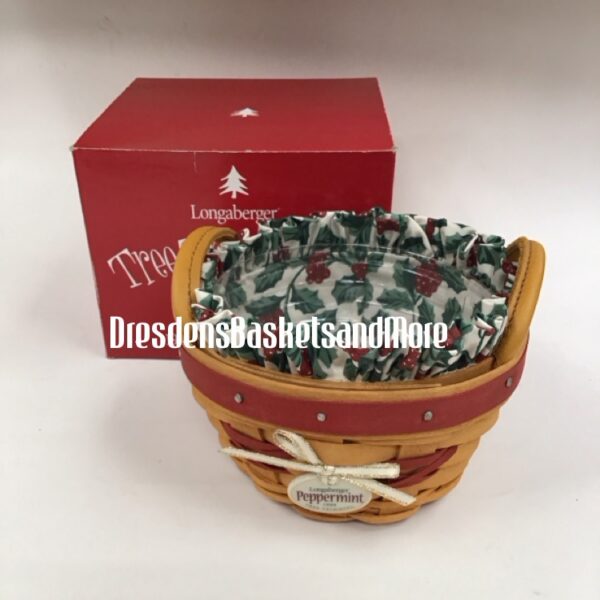Longaberger 1999 Peppermint Red Basket Combo w/ Tie On NIB