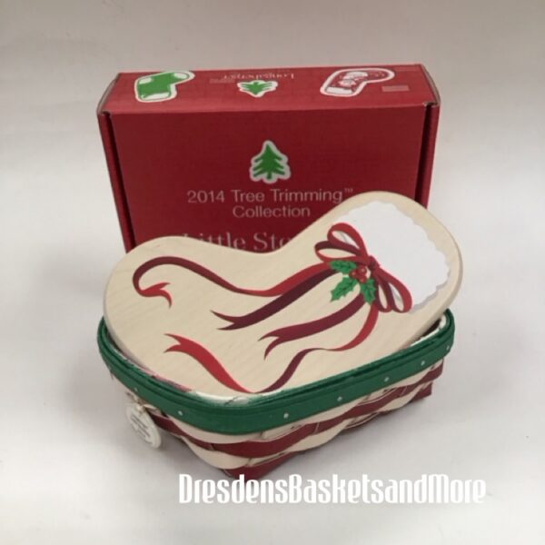 Longaberger 2014 Tree Trimming Little Stocking Multi Color Basket Set*