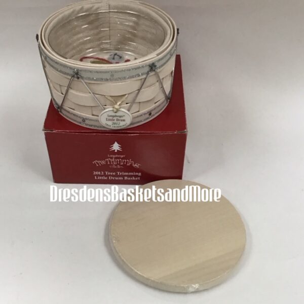 Longaberger 2012 Tree Trimming Little Drum Whitewashed Basket Set