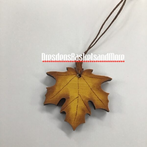 Hand Painted Yellow Small Maple Leaf Tie On