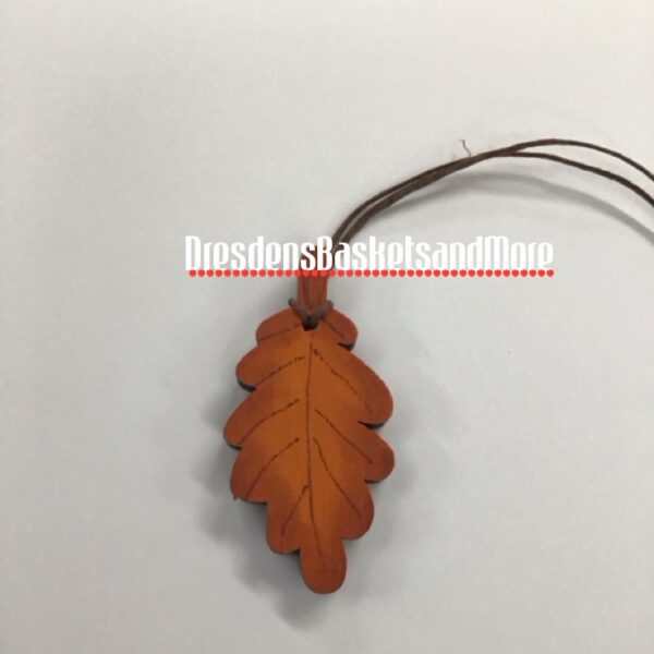 Hand Painted Orange Small Oak Leaf Tie On