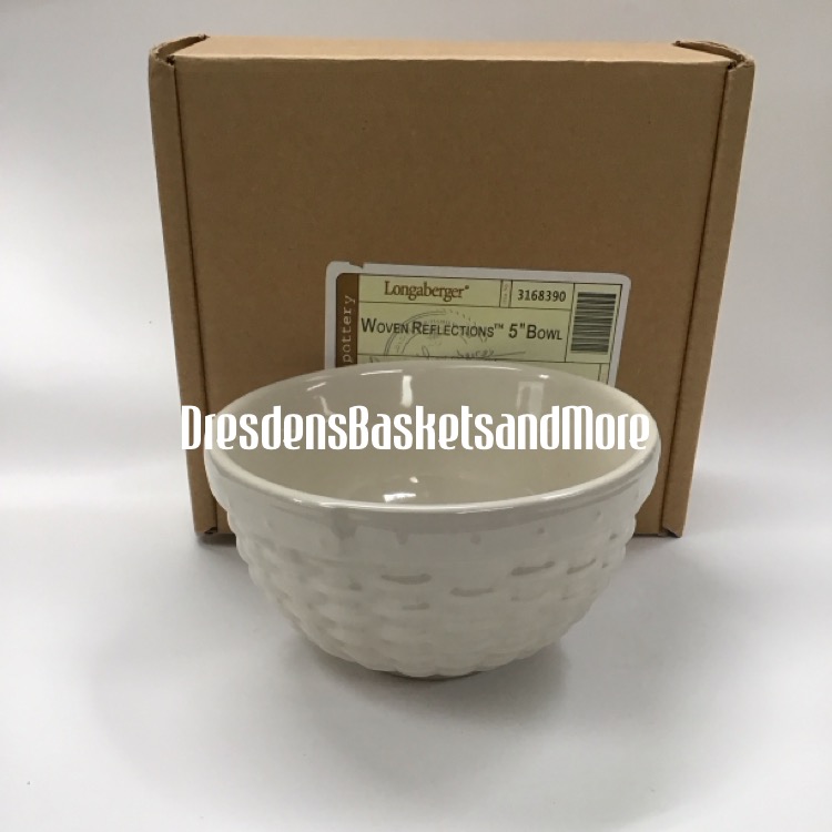 Longaberger Ivory Woven Reflections 5" Bowl NIB