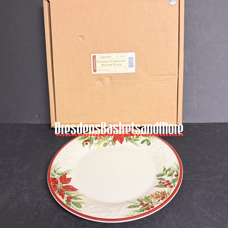 Longaberger Nature's Garland Dinner Plate NIB