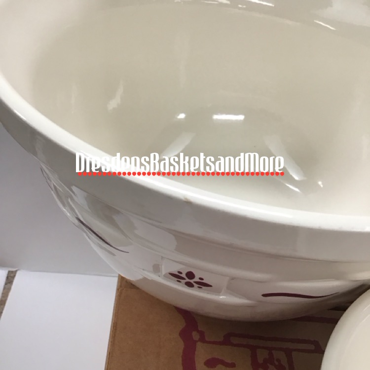 Longaberger Traditional Red Set of 3 Mixing Bowls*