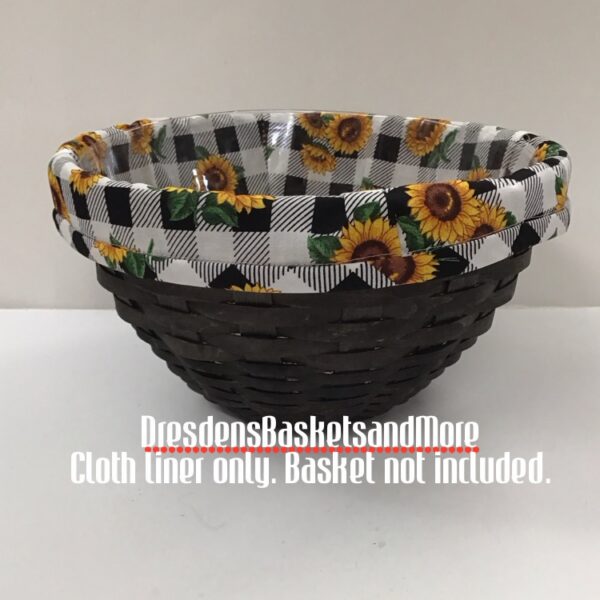 D&Co BBQ Grill Serving Basket Base Liner Sunflower Check