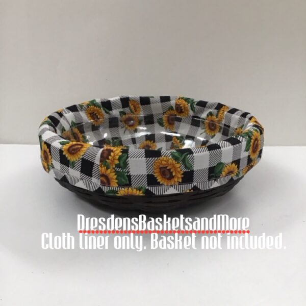D&Co BBQ Grill Serving Basket Lid Liner Sunflower Check