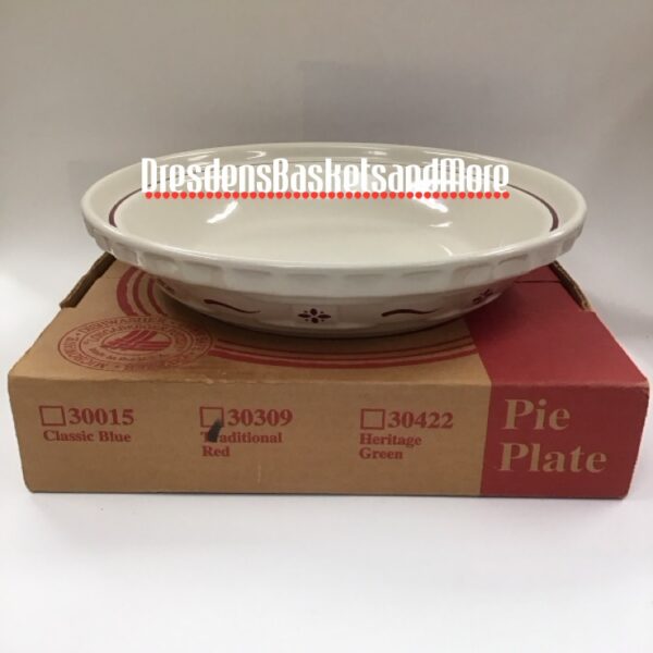 Longaberger Traditional Red Pie Plate NIB