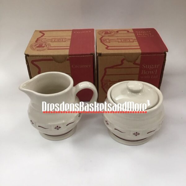 Longaberger Traditional Red Sugar & Creamer Set NIB*