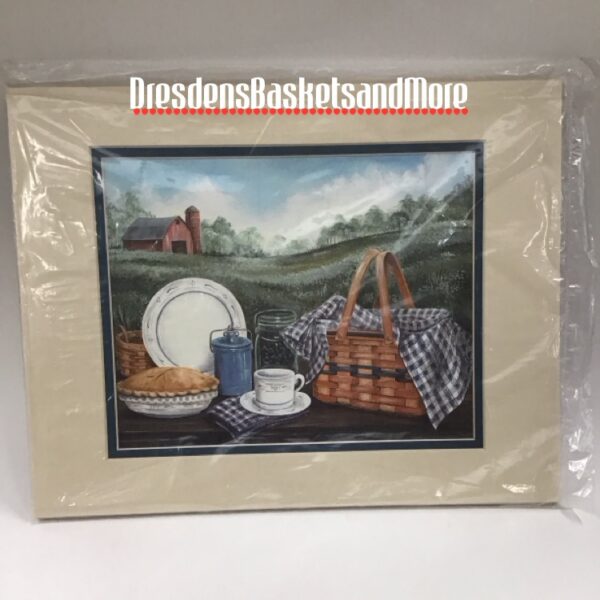 J.W. Basket and Classic Blue Pottery Print