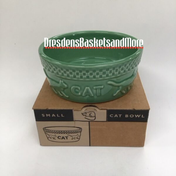 Longaberger Mulligan Small Cat Bowl Green NIB