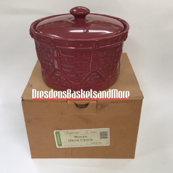 Longaberger Paprika Drum Crock NIB