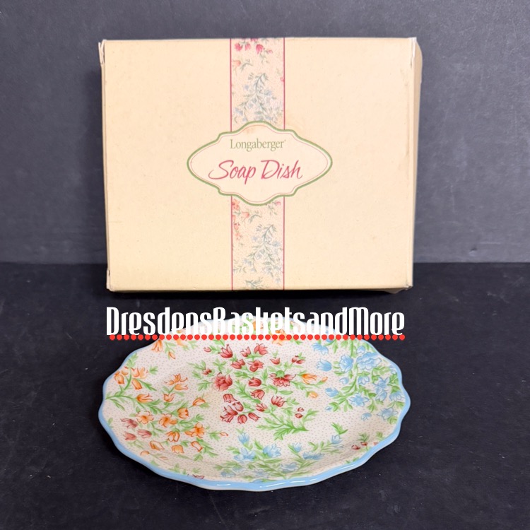 Longaberger Vintage Blossoms Soap Dish NIB