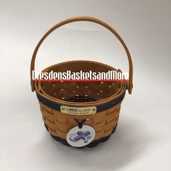 Longaberger 2000 Bee Basket w/ Protector & Tie On SIGNED*
