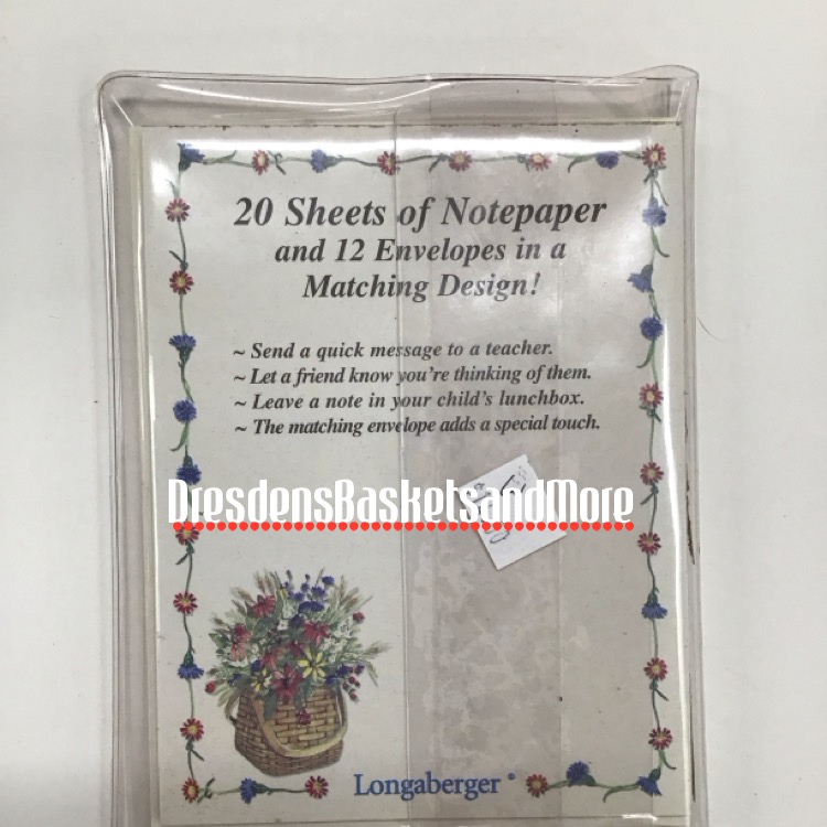 Longaberger Notepad & Envelopes Set