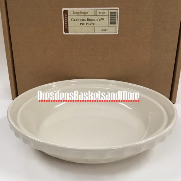 Longaberger Ivory Pie Plate NIB
