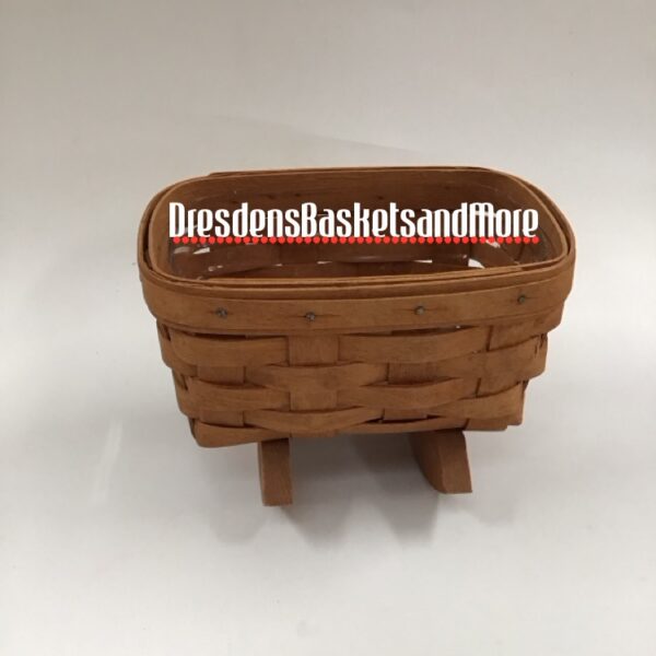 Longaberger 1990 Mini Cradle Basket w/ Protector