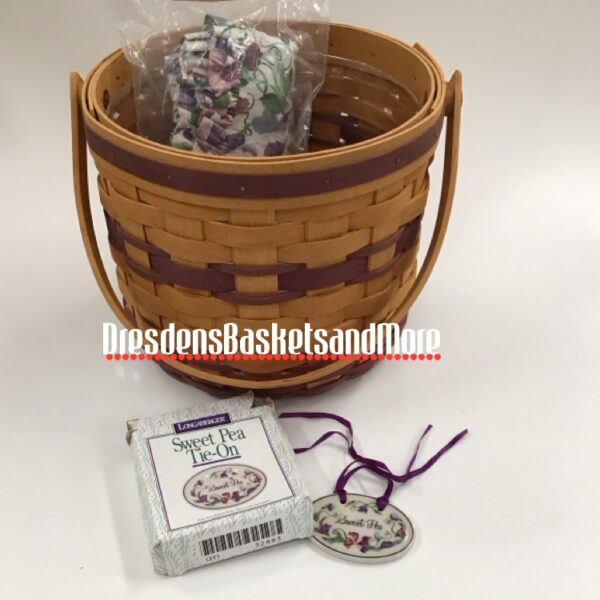 Longaberger 1996 May Series Sweet Pea Basket Combo w/ Tie On