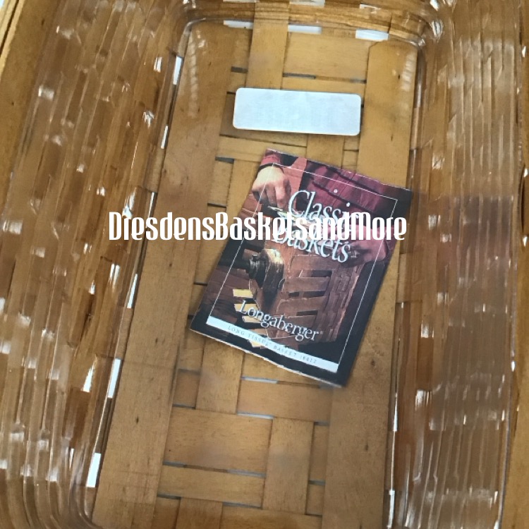 Longaberger 2000 Long Tissue Basket w/ Protector